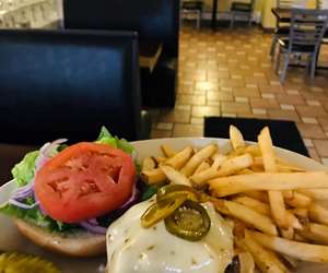 Angus burger with jalapenos